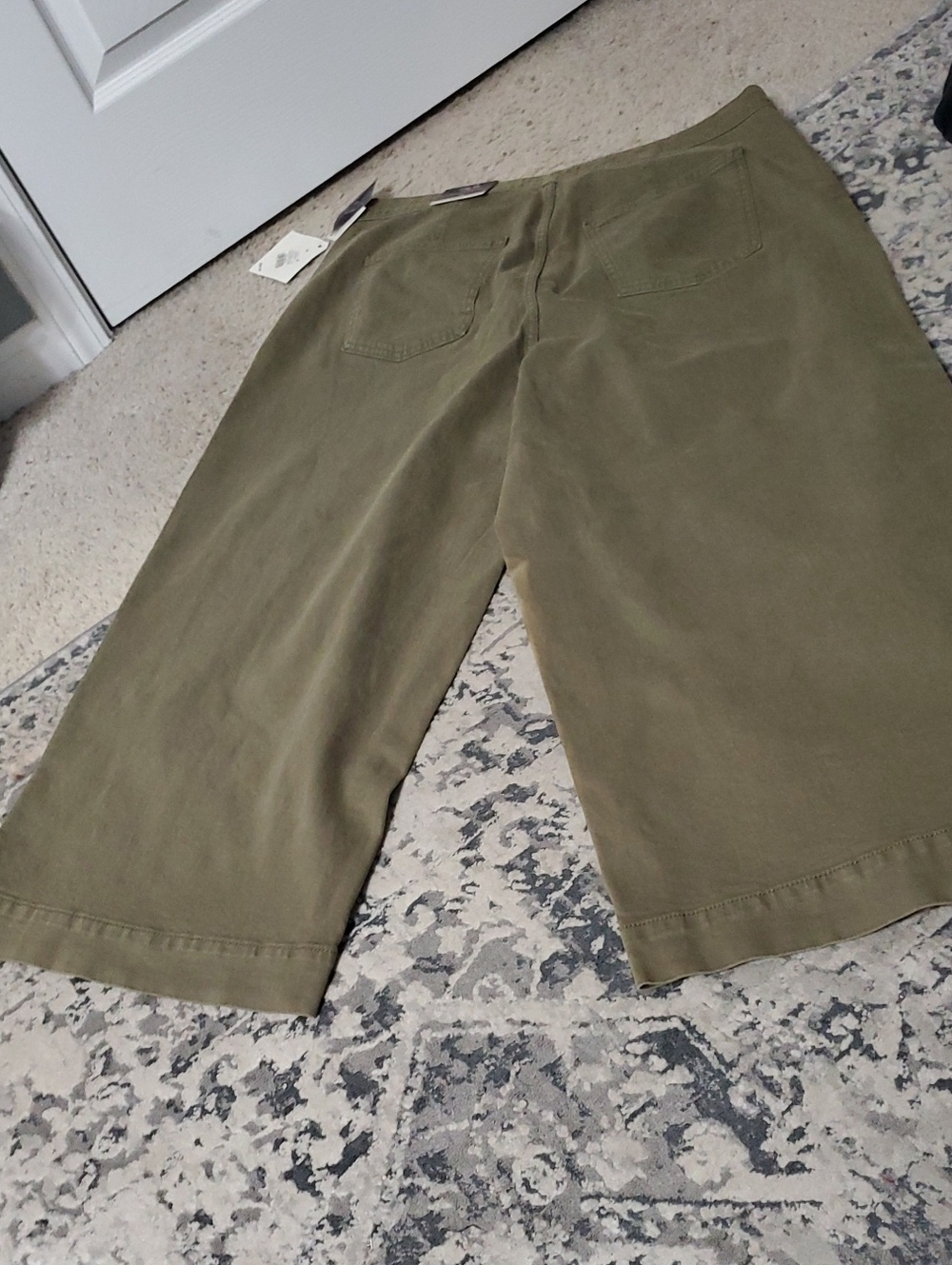Ava & Viv Olive High Rise Wide Leg Pant With Comfort Waist